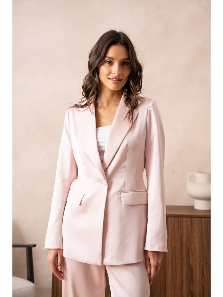 Attentif Paris - Vente Veste de tailleur – femme - Veste cintrée unie en satin43
