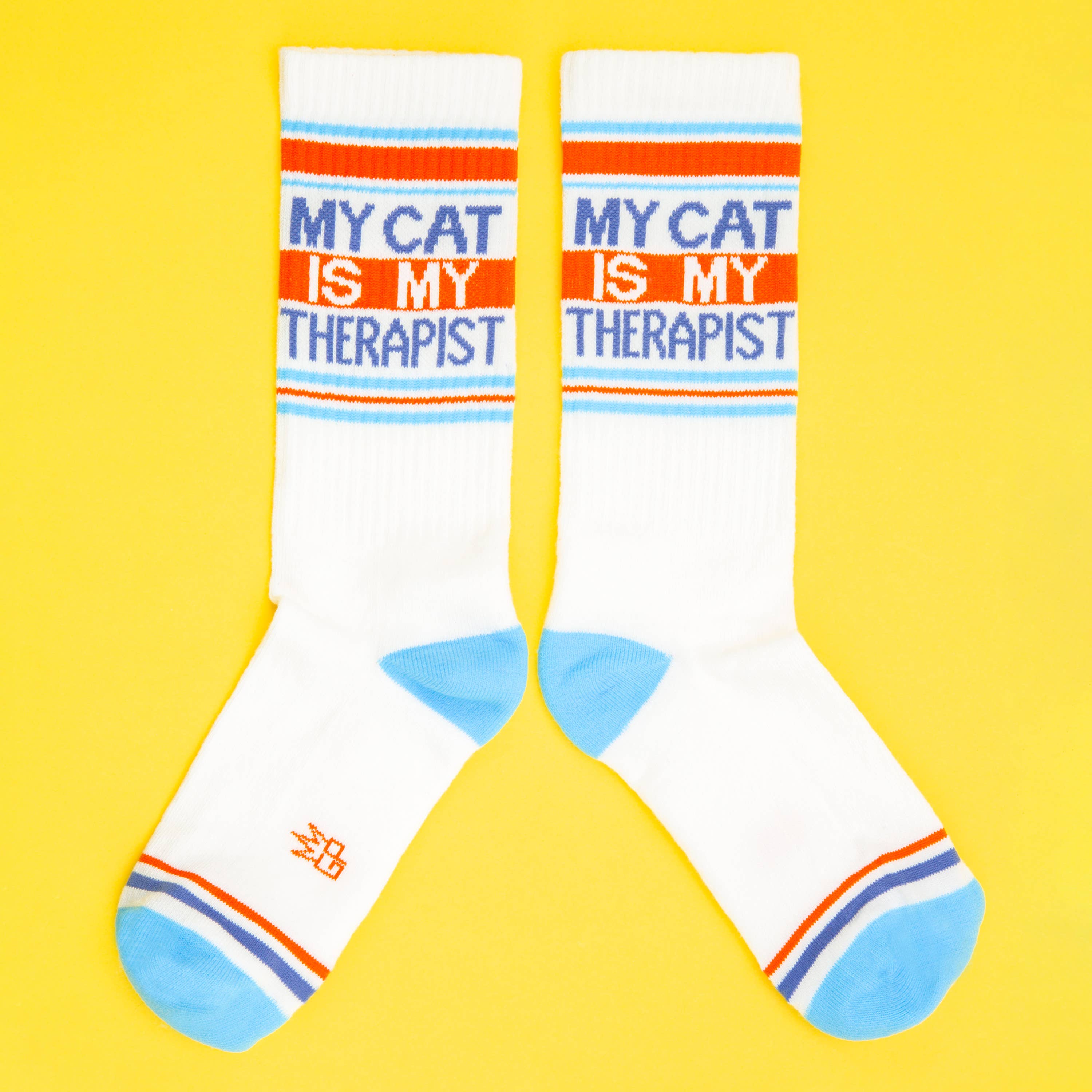 Gumball Poodle - Wholesale Socks - Unisex - My Cat Is My Therapist Gym Crew Socks4