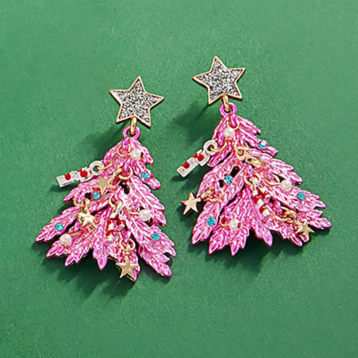 Wona Trading, Inc. - Wholesale Dangle Earrings - Christmas Tree Dangle Earrings