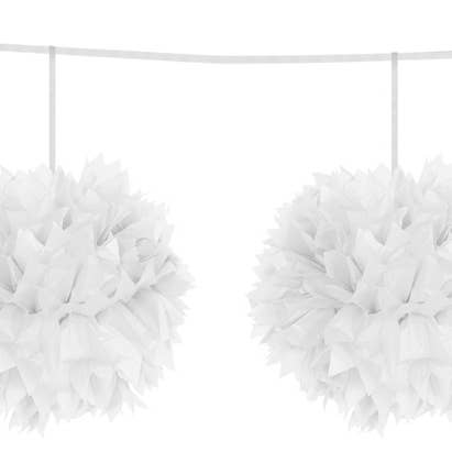 Pom Pom Garland Wit 12 cm - 3 m voor wholesale door Folat BV