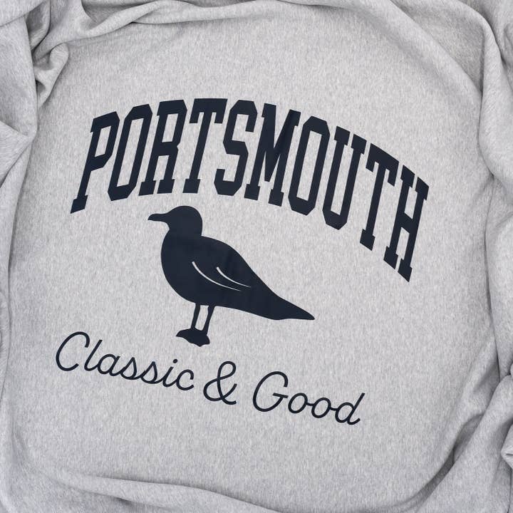 Portsmouth "Classic & Good" Logo Sweatshirt Blanket for wholesale by The Just Brand