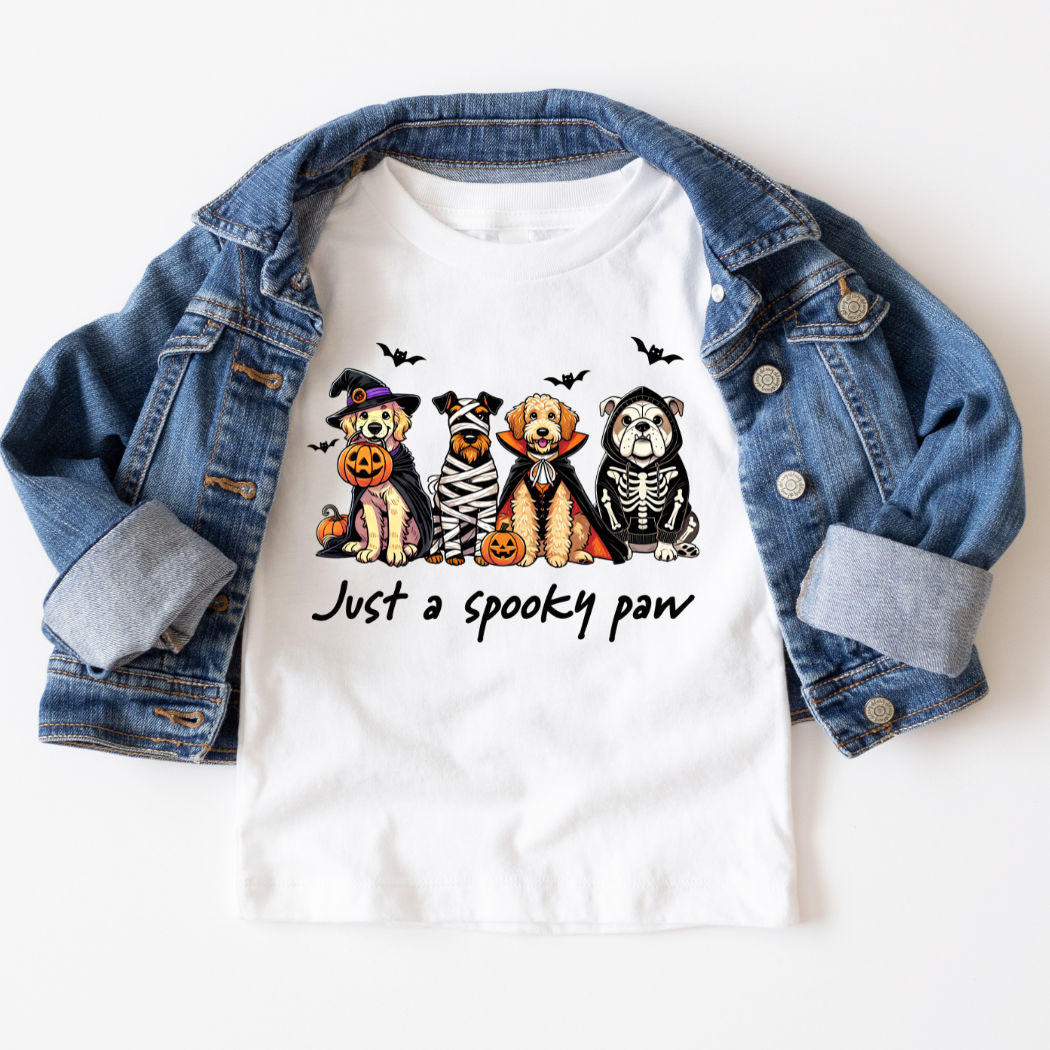 Mama and Littles Apparel – wholesale T-shirt med screentryck – Barn – Bara en kuslig tass ungdoms Halloween grafisk t-shirt0