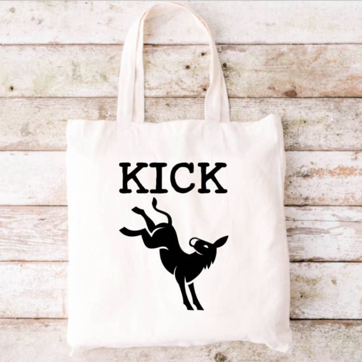 Kick Ass Tote Bag, Funny Tote Bag, Tote Bag, Canvas Tote Bag for wholesale by Brandi Dai Designs