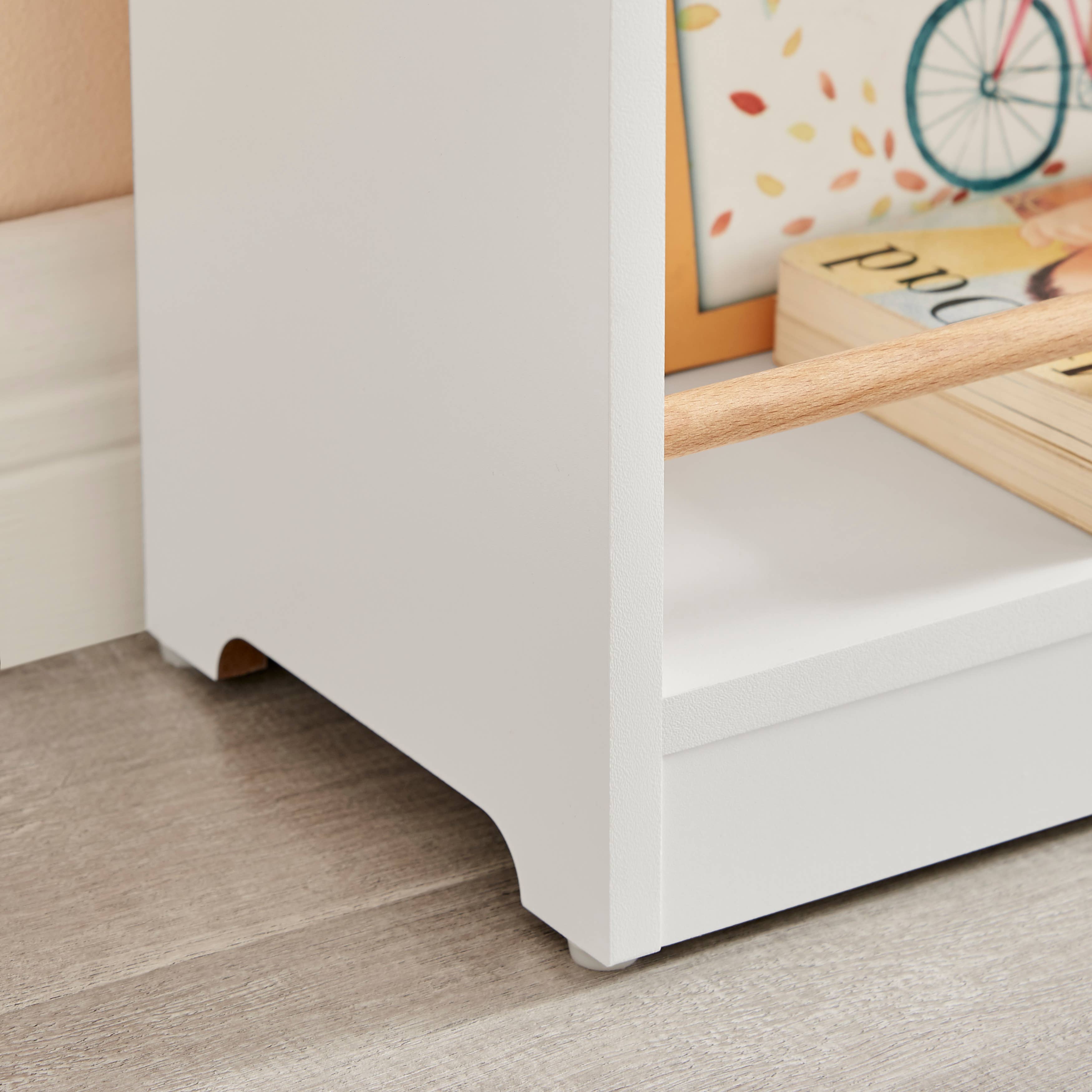 Danya B - Vendita all'ingrosso Librerie - Libreria autoportante per bambini a 3 livelli bianca Steiner con aste11