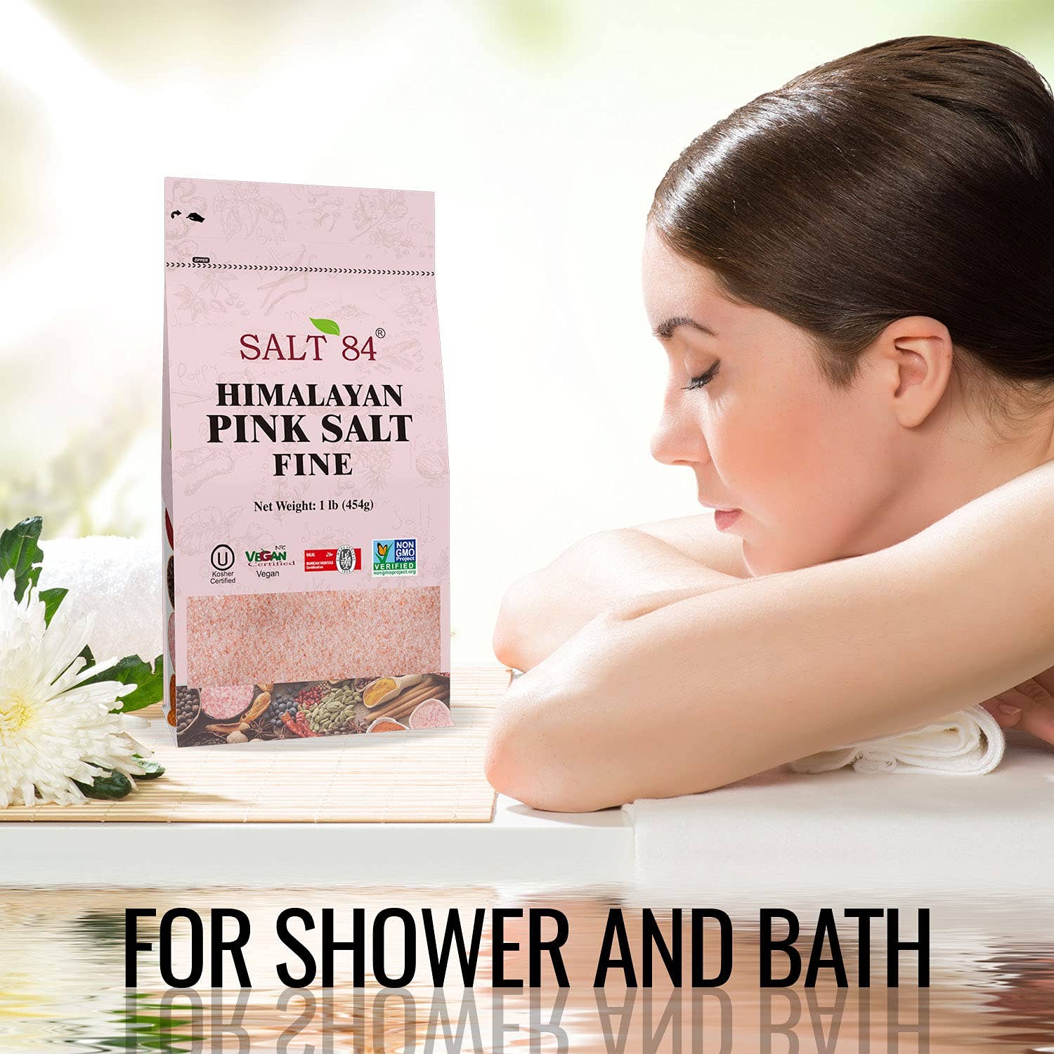WBM LLC - Vente Sel - Salt 84 sel rose de l'Himalaya à grain fin, sachet refermable de 1 lb3