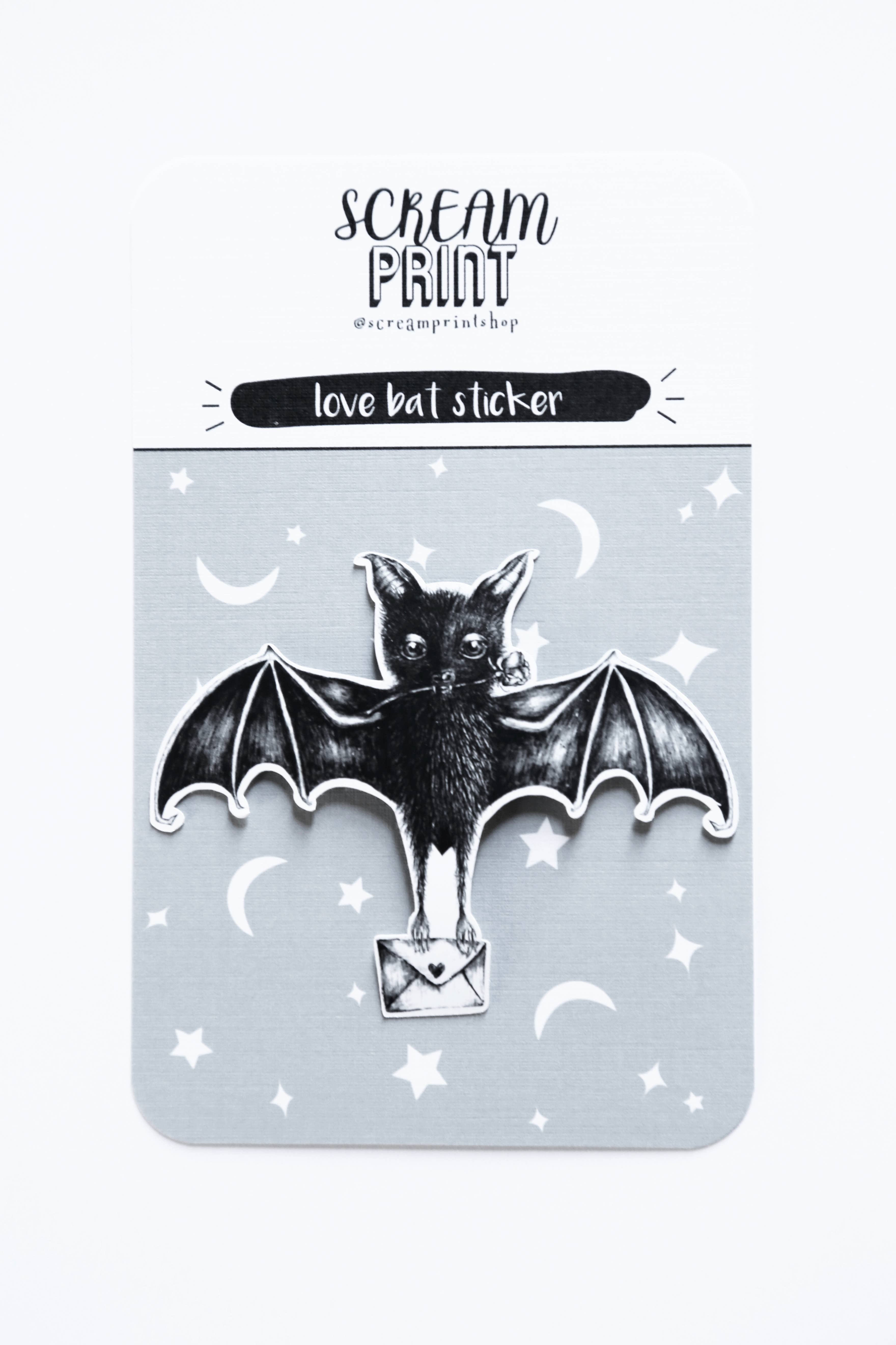 ScreamPrintShop - Wholesale Sticker - Love Bat Sticker