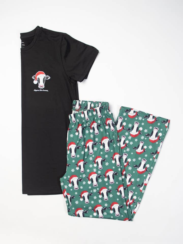 American Farm Company - Wholesale Sleepwear Bottom - Women's - Santa Cows & Snowflakes Adult Pajama Pants 7