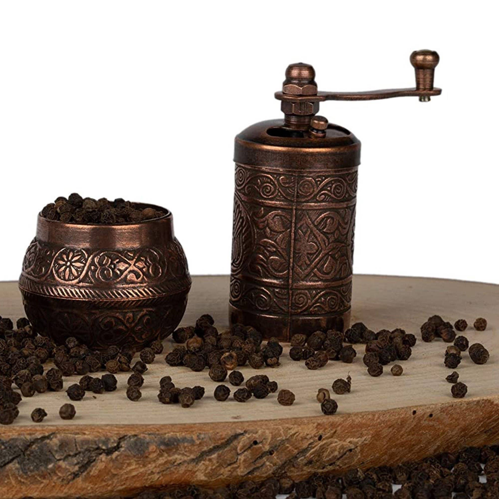 Hakan – wholesale Pepparkvarn – Hakan koppar svartpepparkvarn, påfyllbar kryddkvarn, 11 cm5