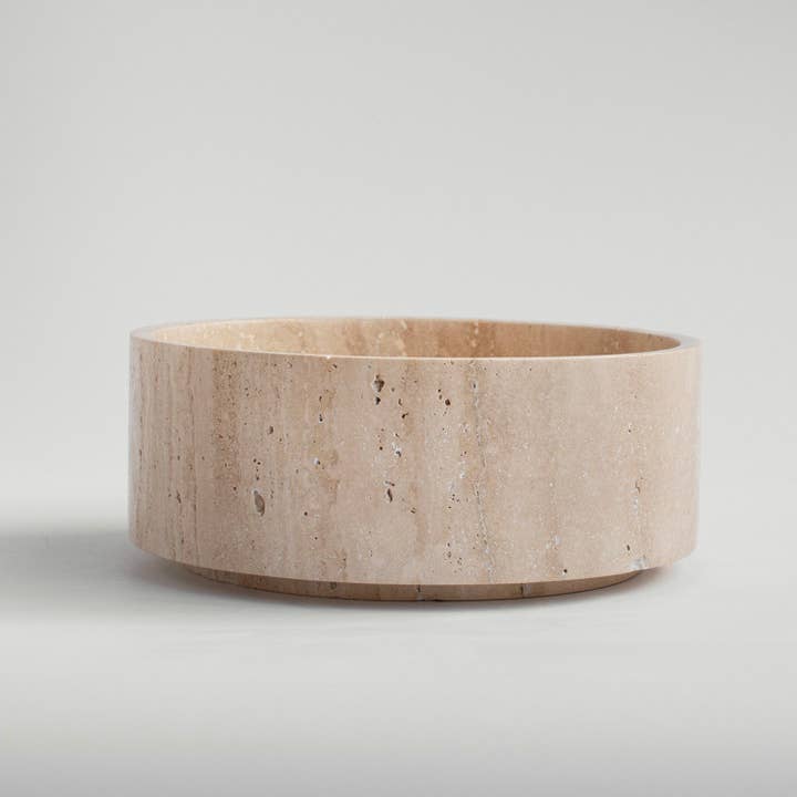 TRAVERTINE CYLINDER BOWL for wholesale by Kiwano Concept