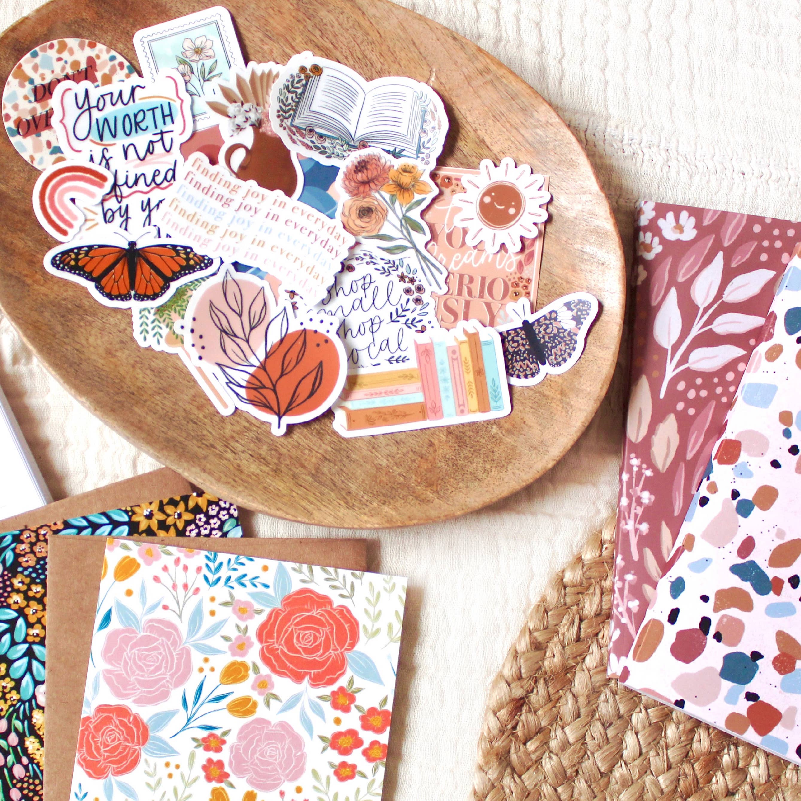 Elyse Breanne Design - Wholesale Sticker - Clear Daffodil and Chrysanthemum Sticker, 3x2in.3