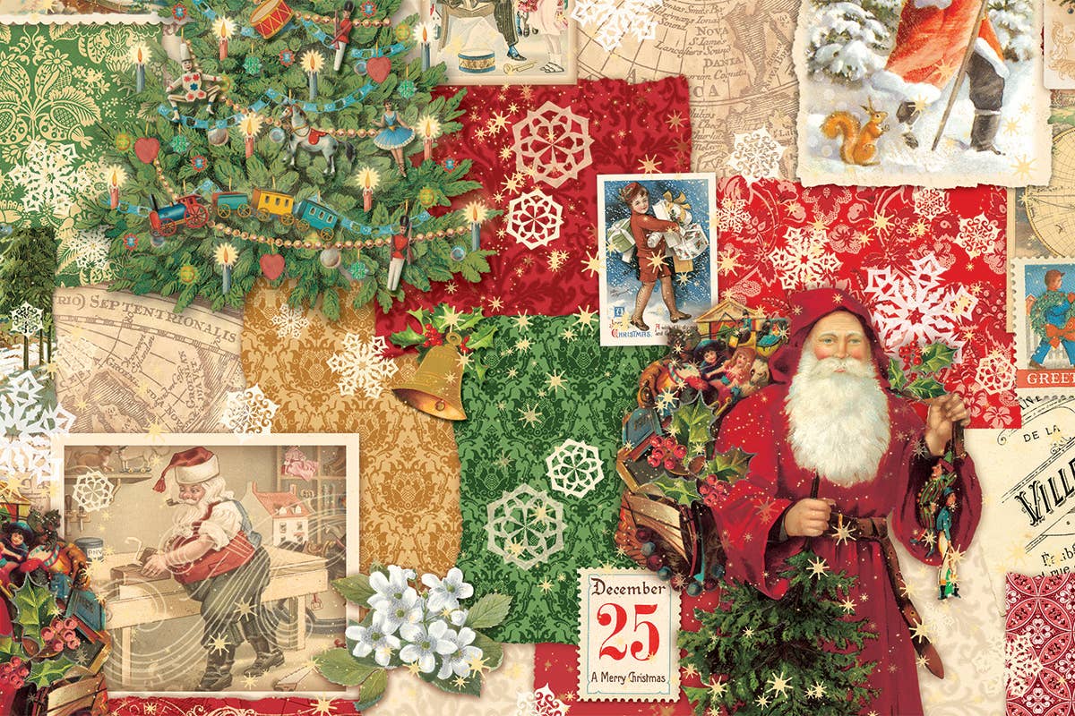 Punch Studio - Wholesale Wrapping Paper Roll - Metallic Continuous Roll Wrap 30"X 120"Christmas Victoriana