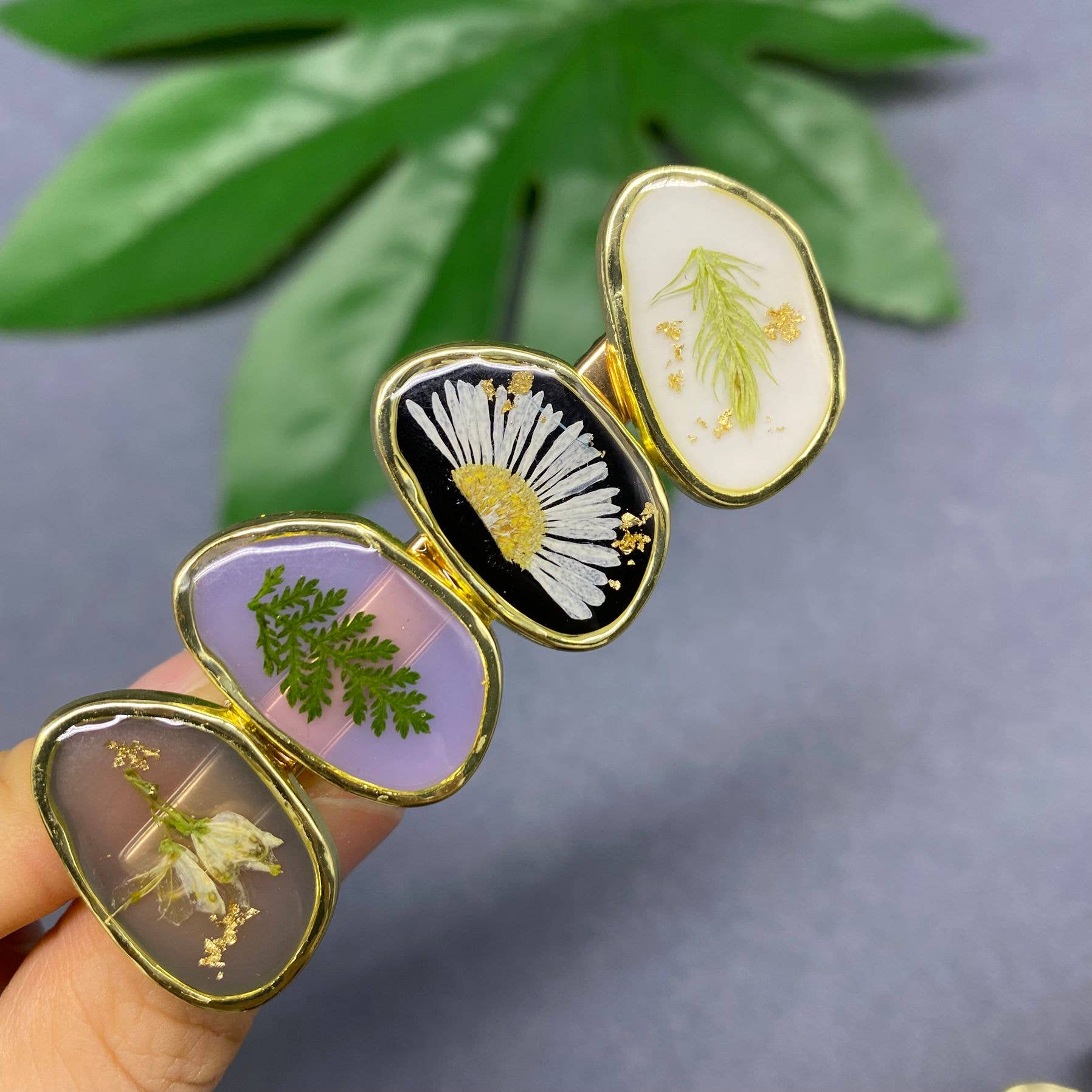 Mio Queena - Wholesale Hair Clip - Women's - Multi-style Pressed Dried Flowers Floral Hair Clip - PDF1