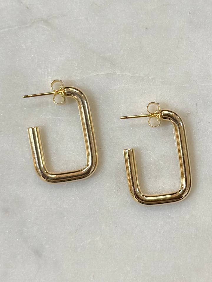 Rectangular Hoops for wholesale by Clay and Trinkets