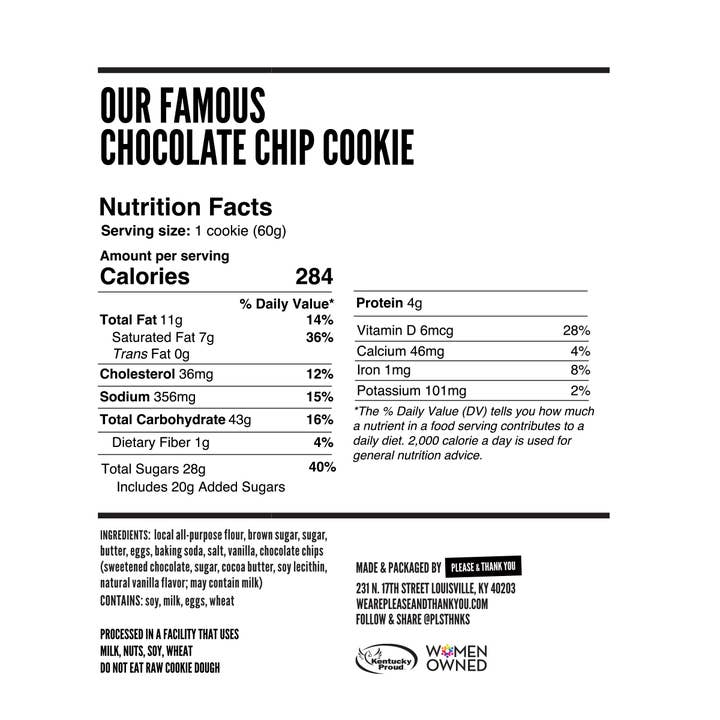 PLEASE & THANK YOU - Wholesale Cookie - OUR FAMOUS CHOCOLATE CHIP COOKIE DOUGH TUBES6