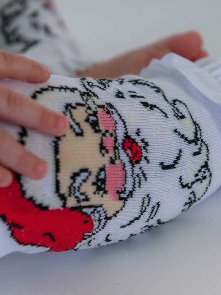 Vit Flickor Tomteglädje Mönstrade Fotlösa Volangstrumpbyxor för wholesale på Faire4