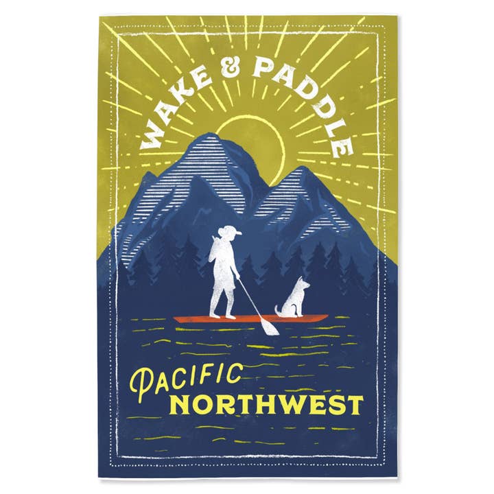 GICLEE PRINT Pacific Northwest, Wake and Paddle for wholesale by Lantern Press