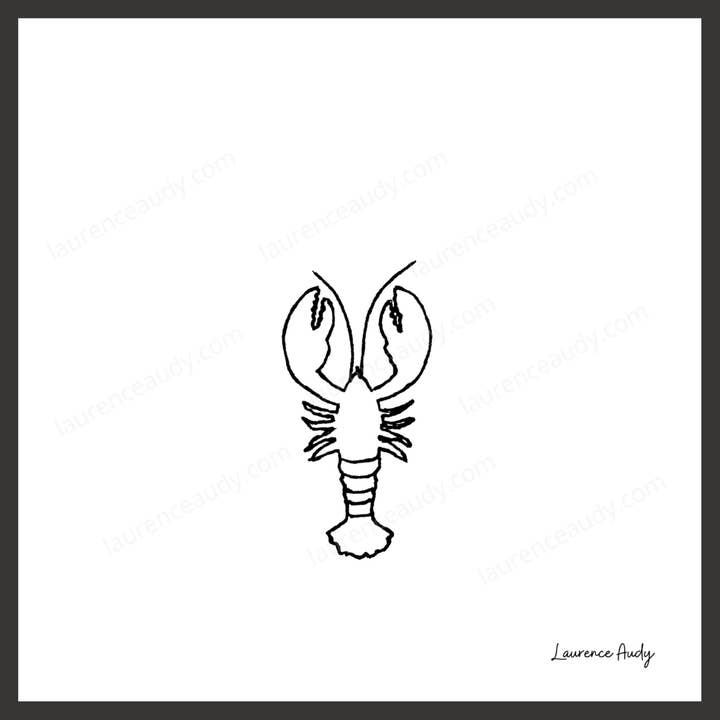 Minimalist Drawing Poster Crustacean 01 for wholesale by LAURENCE AUDY CROQUIS