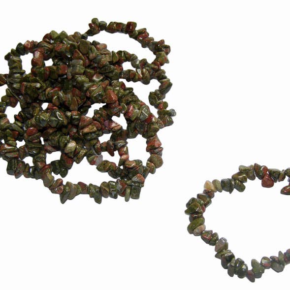 Bracelets à puces Unakite, lot de 10 pour la vente par Crystal Magick Wholesale Ltd