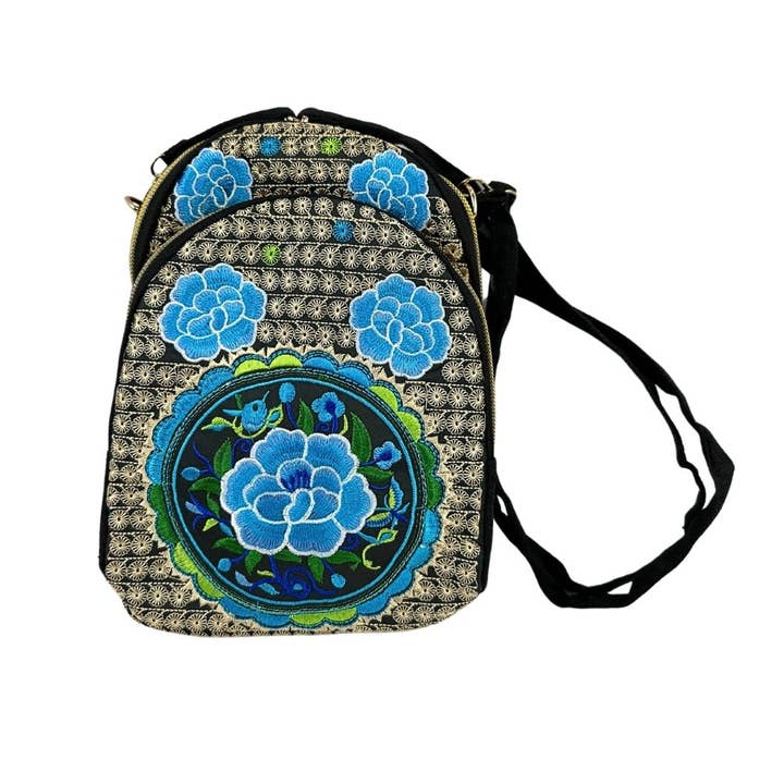 ZKY Wholesale - Wholesale Backpack - Women's - Embroidered Flower Mini Backpack, Crossbody Bag1