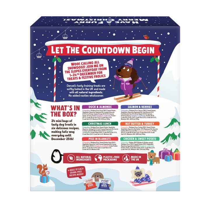 Denzel's - Healthy Dog Treats - Wholesale Pet Treats - Dog - Christmas Advent Calendar for Dogs (24 x 8g)1