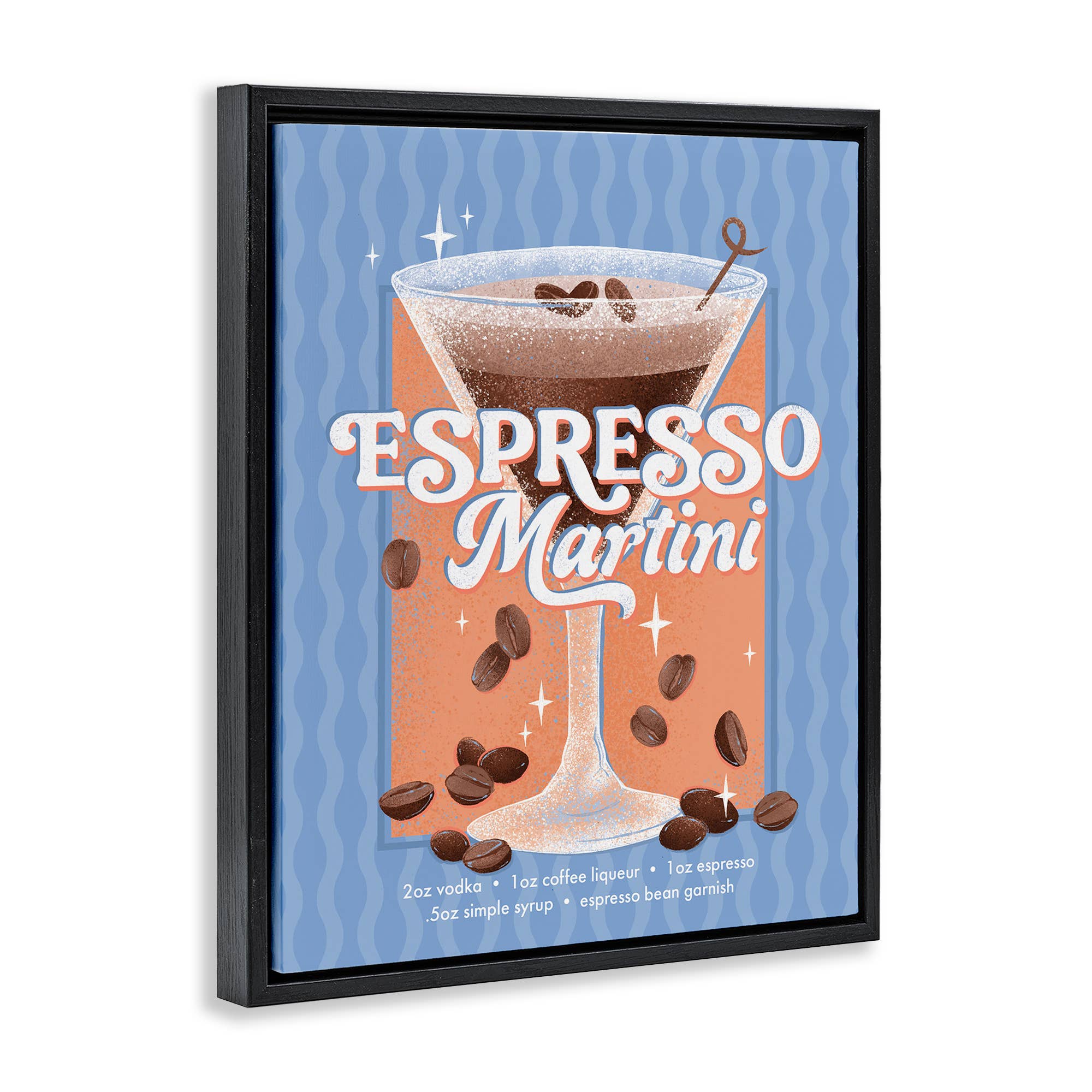 Stupell Industries - Wholesale Wall sign - Retro Espresso Martini & Recipe - Framed Wall Art19