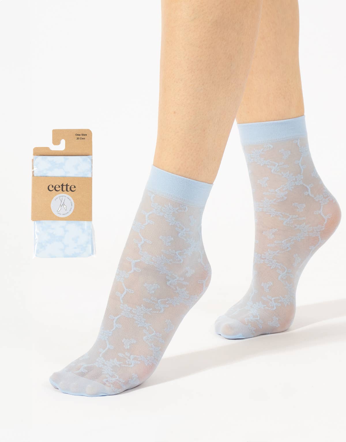 Cette - Wholesale Sokken - Dames - Pop sokken | transparante enkelsokken voor dames met bloemenpatroon9