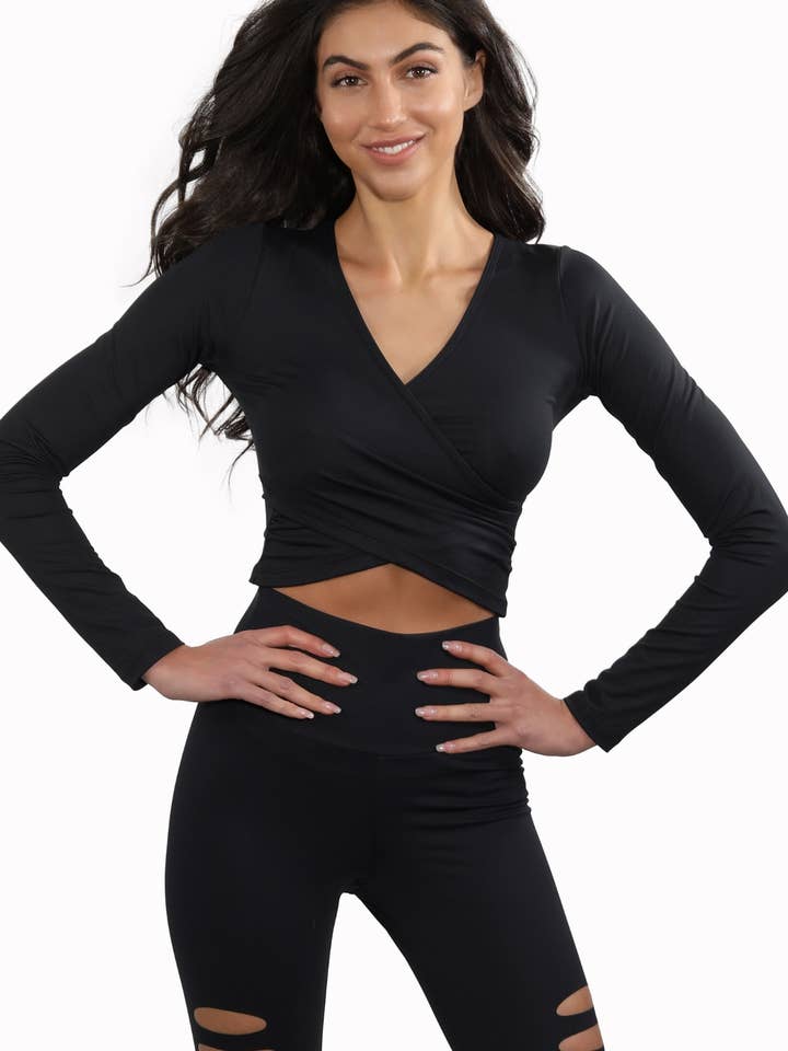 KELSEY BLACK Långärmad träningströja för wholesale av Gianine Bikini