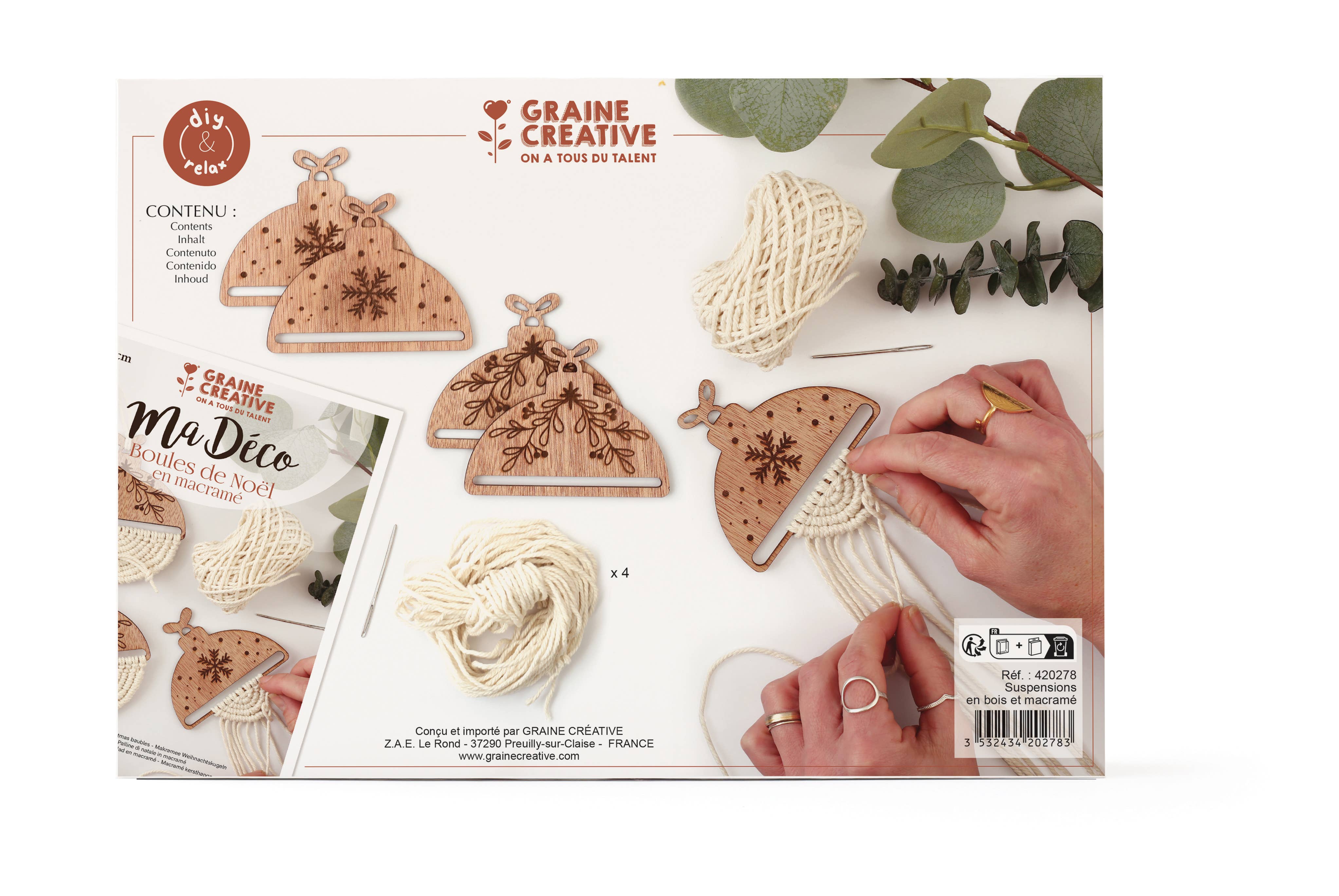 Graine Créative - Wholesale Knitting/Crochet Supplies - MACRAME CHRISTMAS BALL KIT1