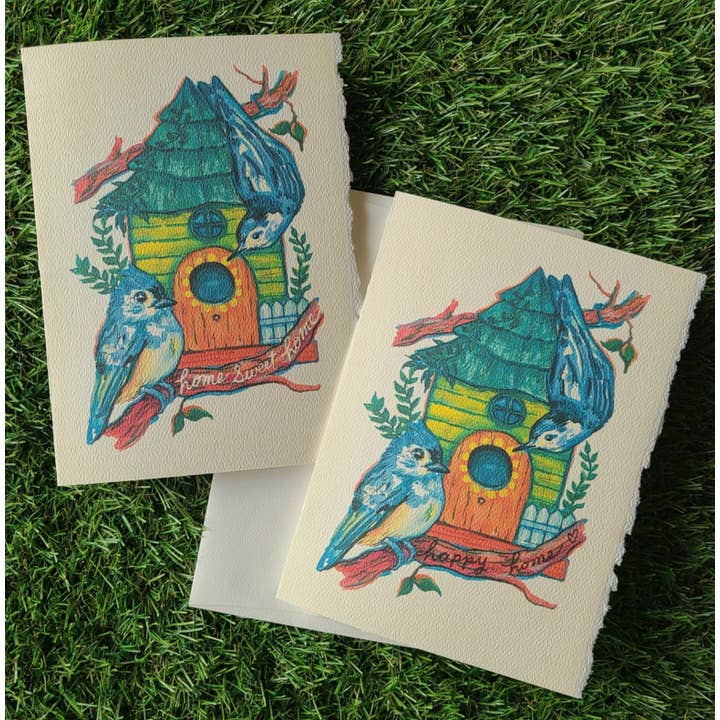 Vogelhuisje (Housewarming) Geïllustreerde Wenskaart voor wholesale door To Draw Attention