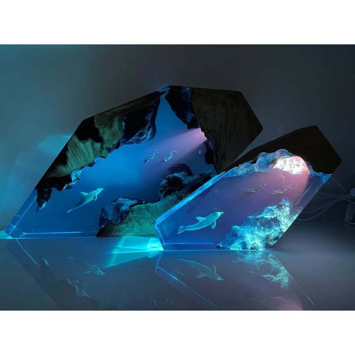 Merchemy - Wholesale Night Light - Dolphin and Diver Resin Night Light Ocean Home Decor5