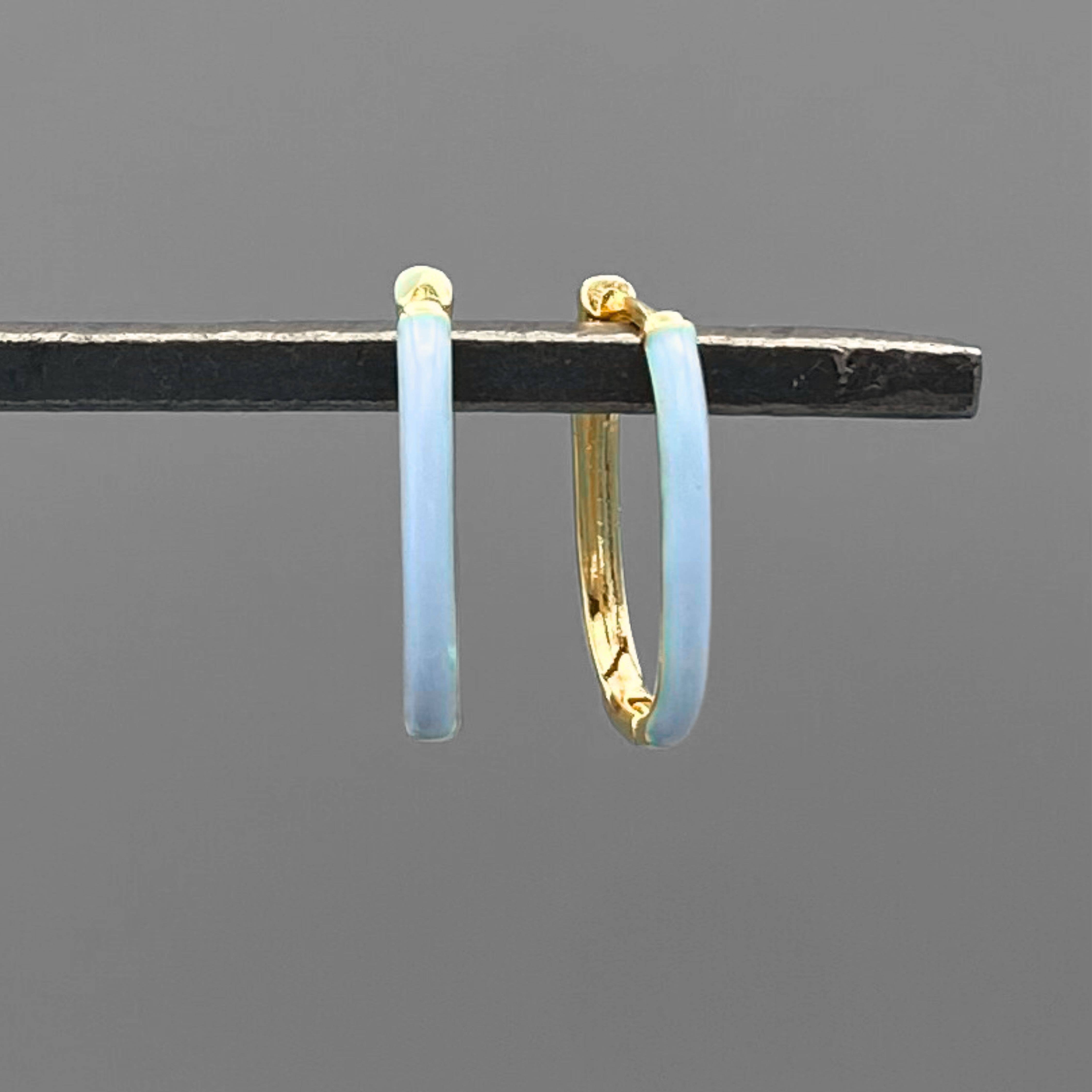 Something Silver - Vendita all'ingrosso Orecchini a cerchio - Orecchini a cerchio con chiusura a scatto e maglie oblunghe smaltate0