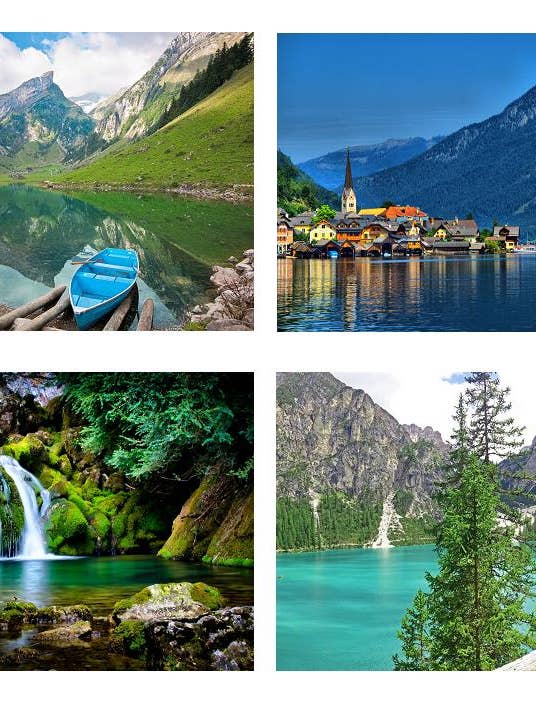 4 Tischsets aus Kunststoff mit Berglandschaften für den Großhandel von DB GROUP SRL