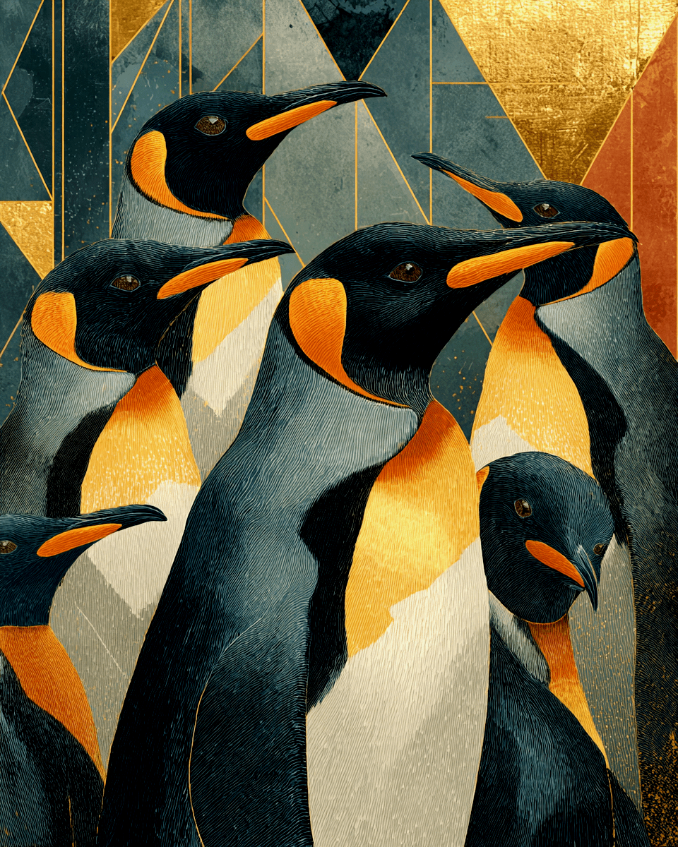 Mowbi – Engroshandel Kunsttryk – Pingvin - Zoo Dyr - Biophilic Dyreliv Kunsttryk - 8"x10" Kunstværk til 11"x14" Ramme10