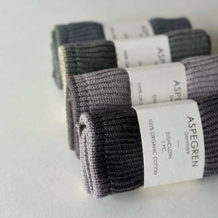 Aspegren Denmark - Wholesale Dishcloth - Dishcloth - Organic Cotton - Knitted - Ripple - Flint Gray1