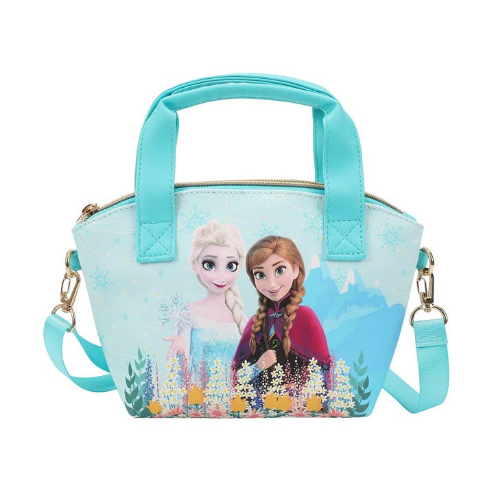 Disney Frozen Summer & Winter Blue 9.25" Mini PU Handbag for wholesale by Bioworld Merchandising