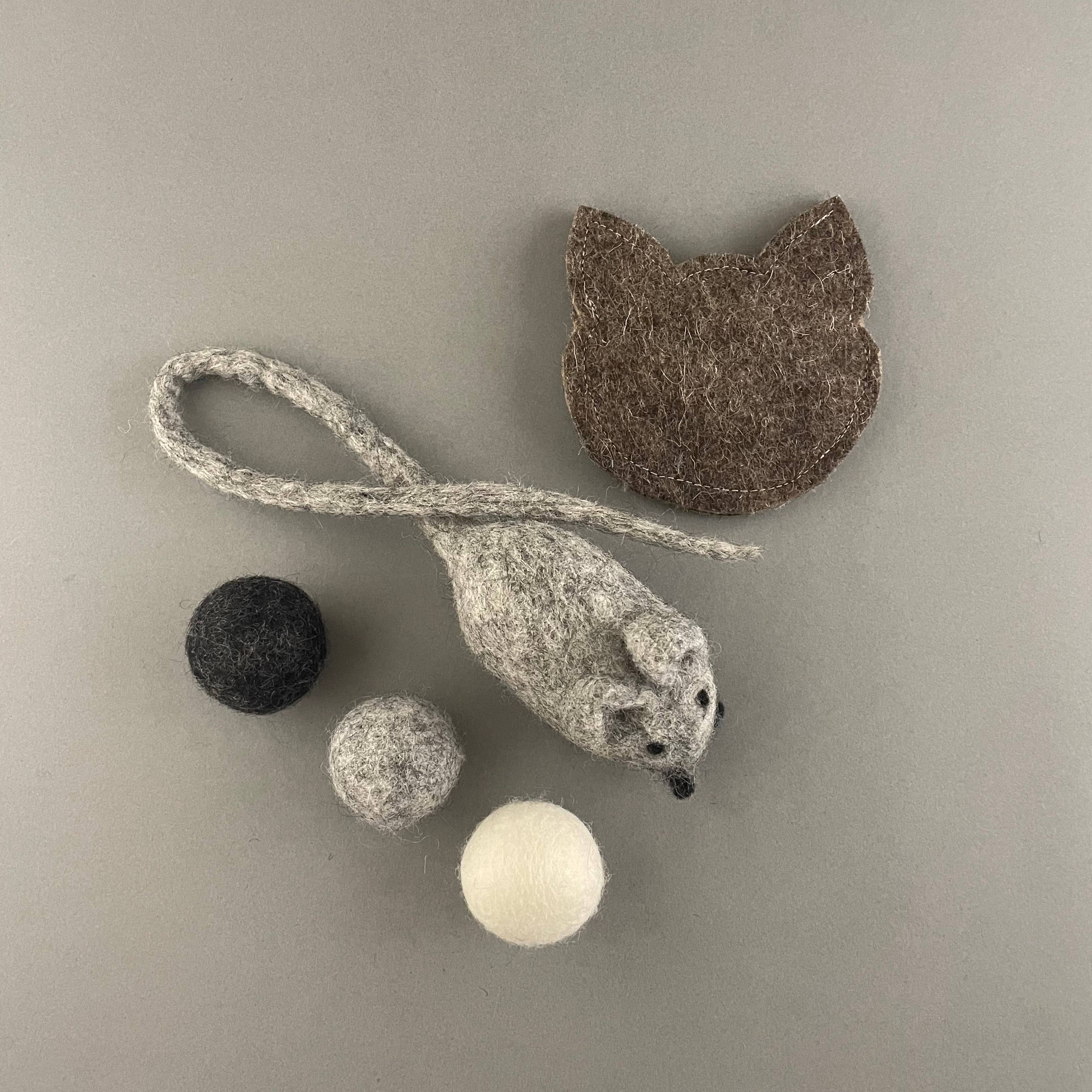 Pawsome Pet Toys - Vente Set de jouets – chat - Set de jouets pour chat en laine et chanvre naturel avec 5 pièces1