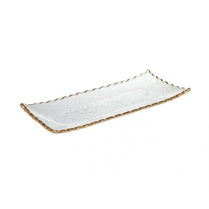 Clear Gamma Tray Gold 18.5x7.5 for wholesale on Faire