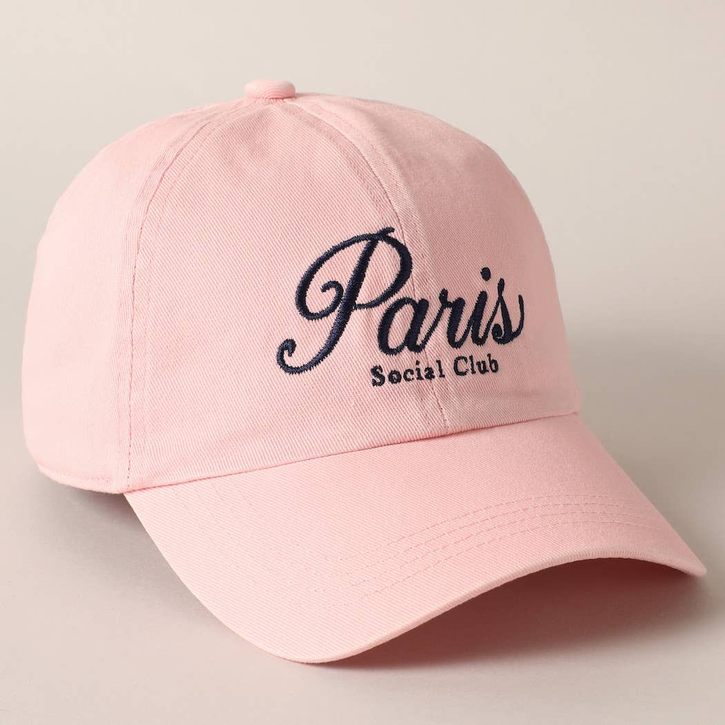 Fashion City - Wholesale Baseball Cap - Women's - Paris Social Club Text Embroidery Baseball Cap8