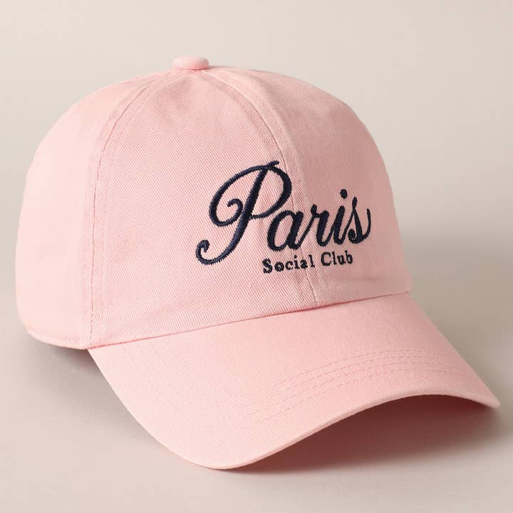 Fashion City - Wholesale Baseball Cap - Women's - Paris Social Club Text Embroidery Baseball Cap8