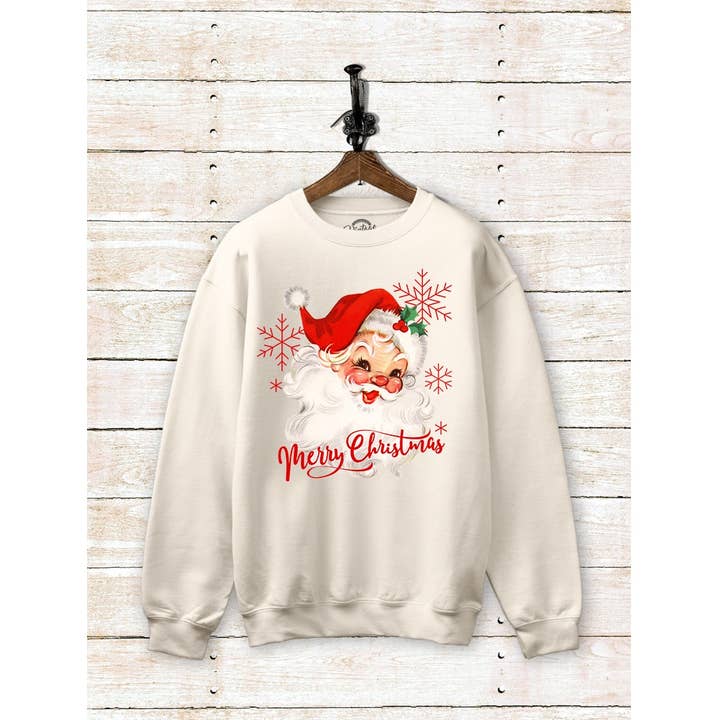 SW345-Y4369 VINTAGE SANTA CLAUS GRAPHIC BRUSHED SWEATSHIRT for wholesale by STARCHIS