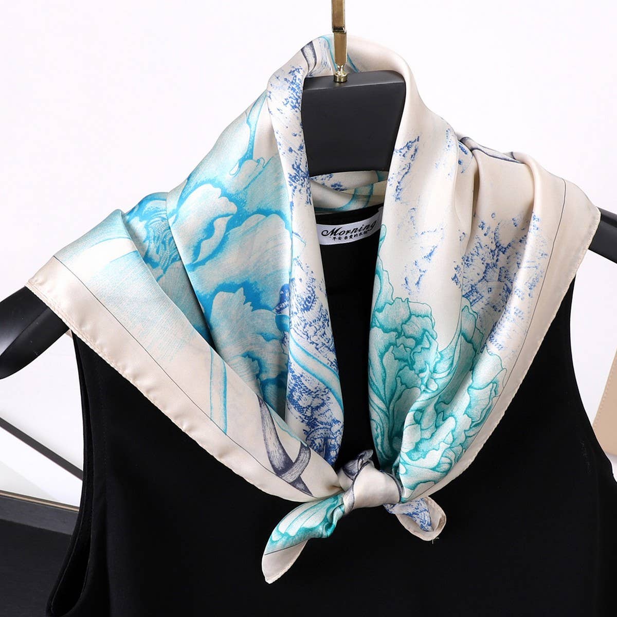 ACCITY - Wholesale Scarf - Women's - Vintage Letter Print Satin Square Scarf for Women_CWASC080927