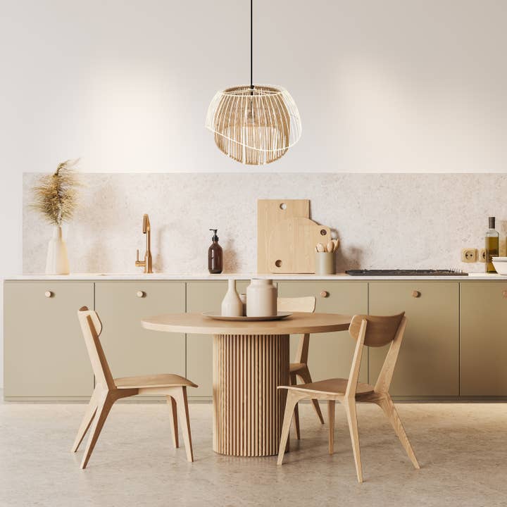 19"W Inez Black and Jute Pendant Light for wholesale by River of Goods