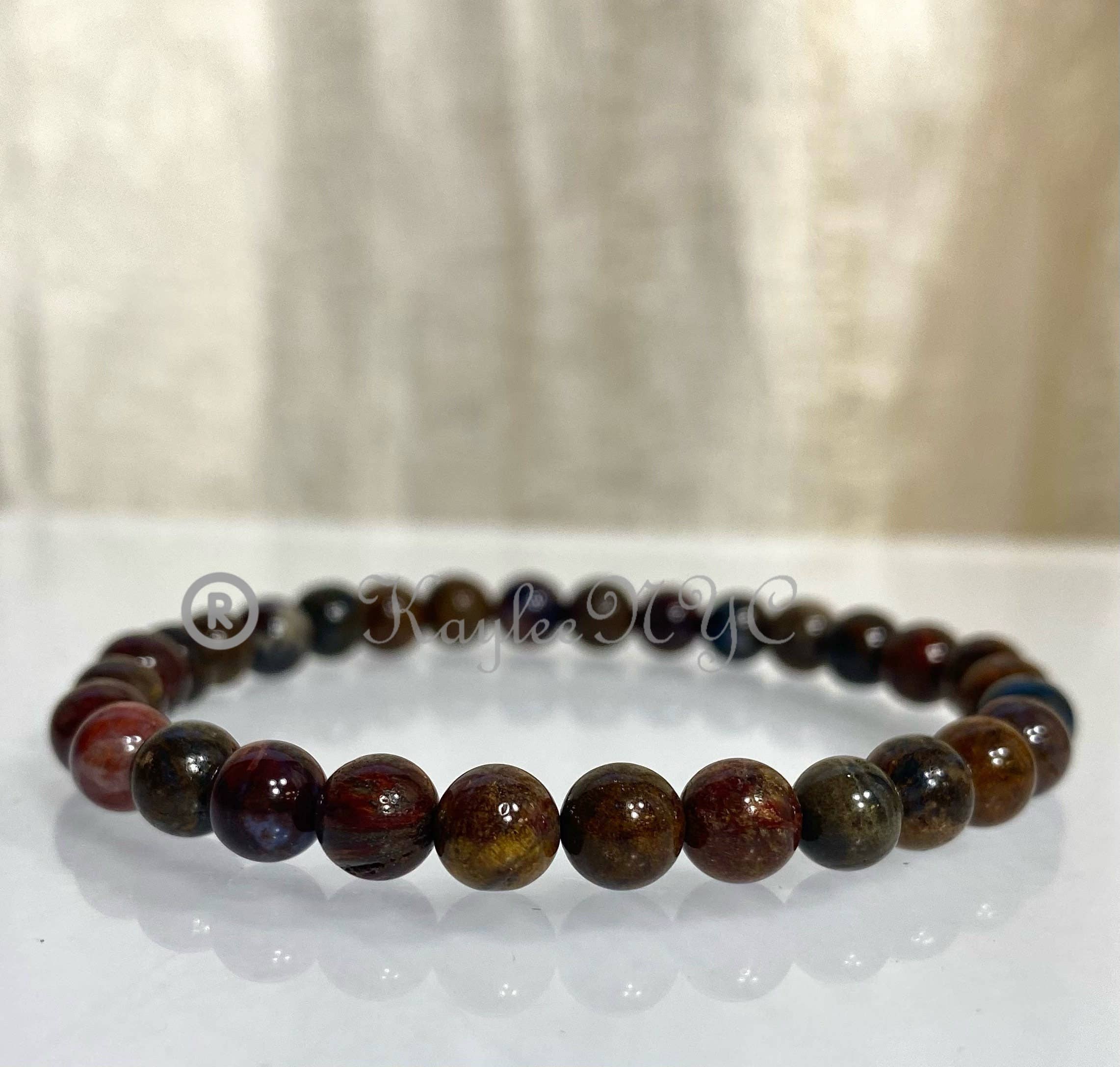 KayleeNYC - Wholesale Beaded Bracelet - Natural Pietersite 6mm 7.5” Crystal Healing Stretch Bracelet2