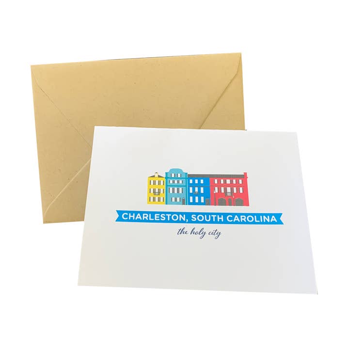 Dodeline Design - Wholesale Everyday Greeting Card - Charleston Rainbow Row Card (Single Card)0
