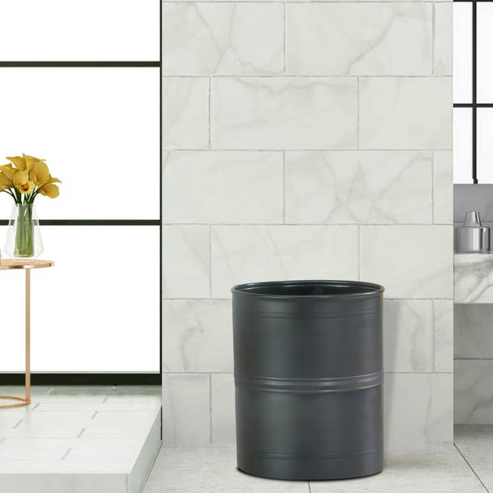 nu steel - Vendita all'ingrosso Cestino/bidone della spazzatura - Cestino per rifiuti Bogart in bronzo e acciaio lucidato ad olio2