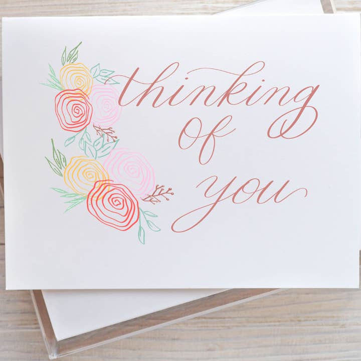 Thinking of You Greeting Cards for wholesale by The Lettering Journey