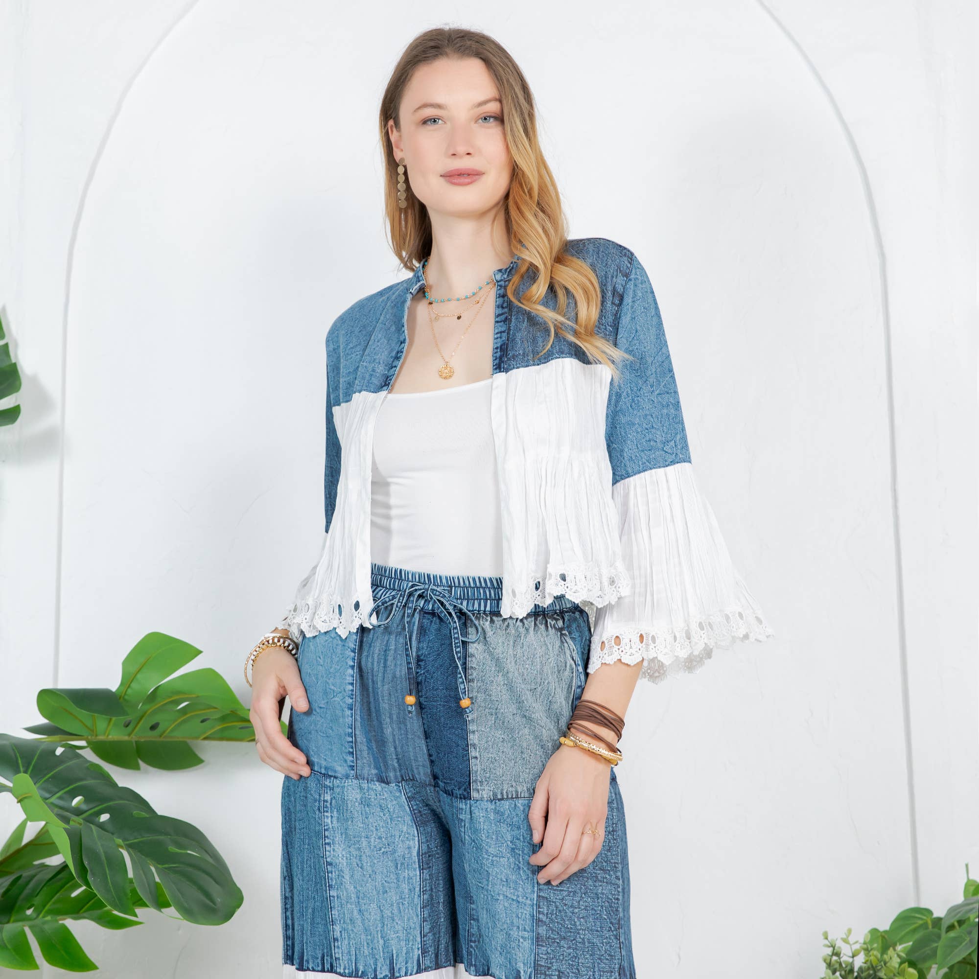 Young Threads - Wholesale Kimono - Women's - Boho Kimono Shrug with Bell Sleeves - New8