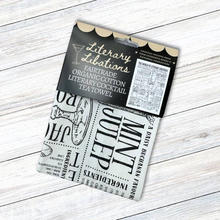 GiftSmith - Venta al por mayor Paños de cocina - Literary Libations: paño de cocina de algodón Fairtrade para cócteles7