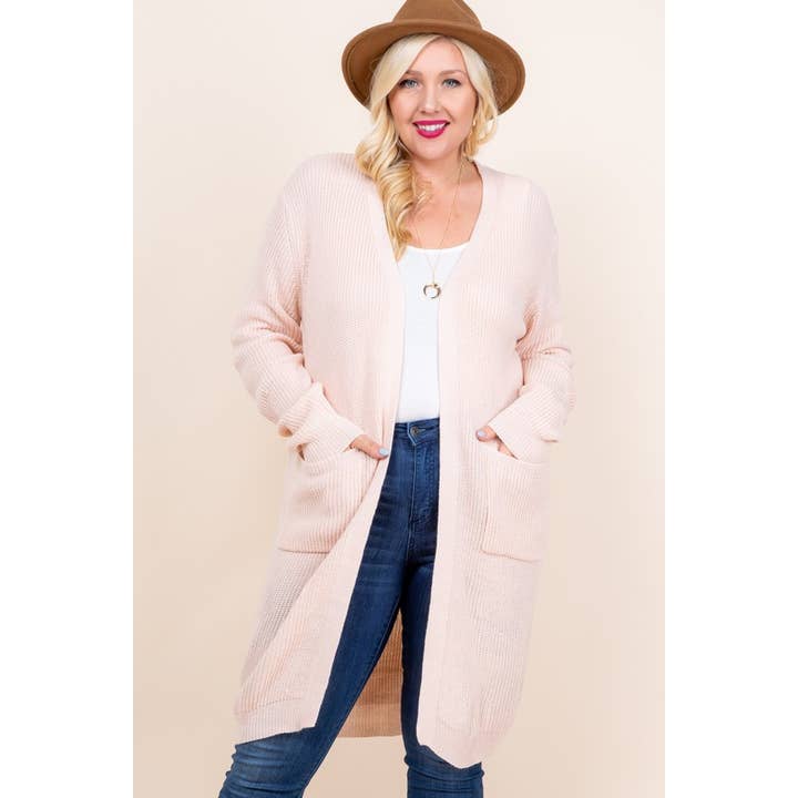 Plus Sweater Cardigan With Pockets for wholesale by Reborn J