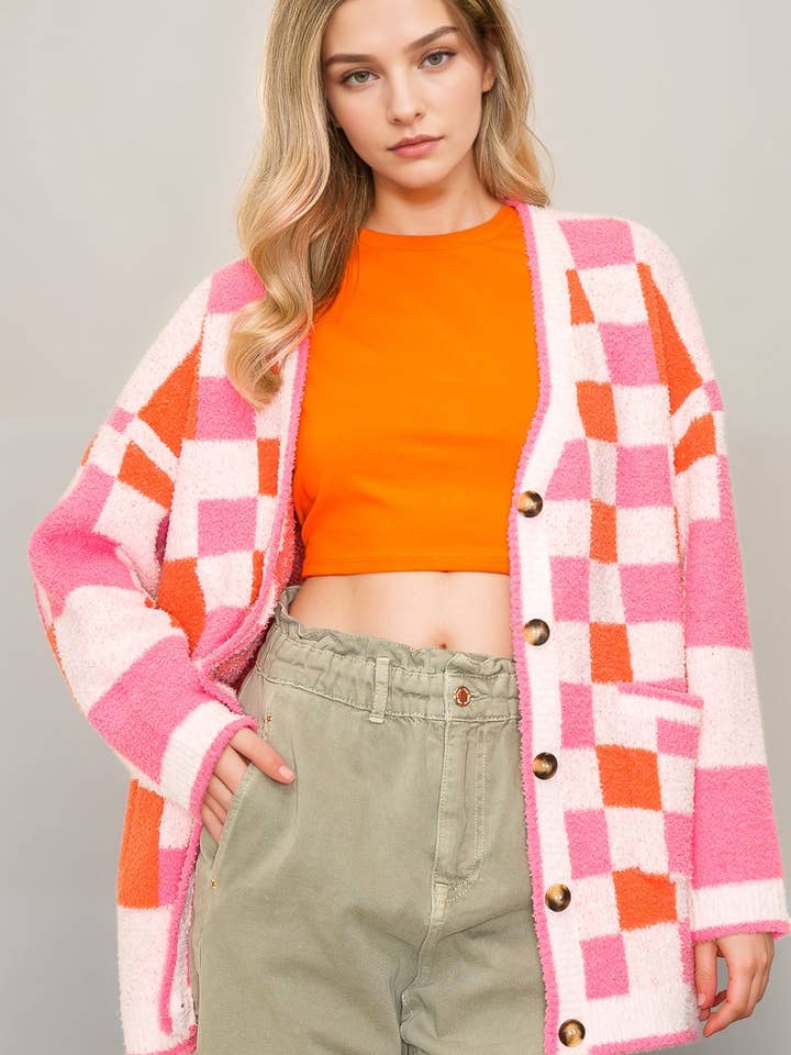 20181L108I - TAMANHO REGULAR - CASACO GRANDE QUADRICULADO por atacado de A.gain